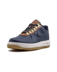 dunkelblaue Leder niedrige Sneakers von Nike