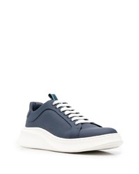 dunkelblaue Leder niedrige Sneakers von Baldinini