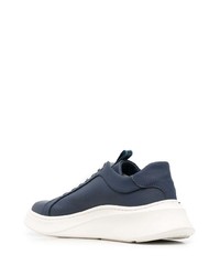 dunkelblaue Leder niedrige Sneakers von Baldinini