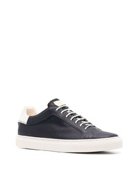 dunkelblaue Leder niedrige Sneakers von Corneliani