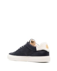 dunkelblaue Leder niedrige Sneakers von Corneliani