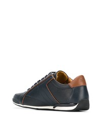 dunkelblaue Leder niedrige Sneakers von BOSS