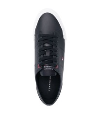 dunkelblaue Leder niedrige Sneakers von Tommy Hilfiger