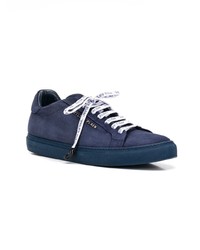 dunkelblaue Leder niedrige Sneakers von Philipp Plein