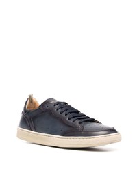 dunkelblaue Leder niedrige Sneakers von Officine Creative