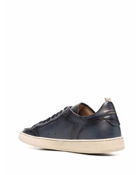 dunkelblaue Leder niedrige Sneakers von Officine Creative