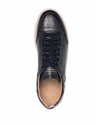 dunkelblaue Leder niedrige Sneakers von Officine Creative