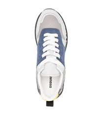 dunkelblaue Leder niedrige Sneakers von DSQUARED2