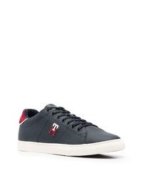 dunkelblaue Leder niedrige Sneakers von Tommy Jeans