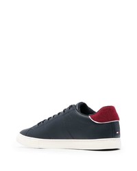 dunkelblaue Leder niedrige Sneakers von Tommy Jeans