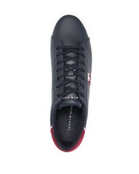 dunkelblaue Leder niedrige Sneakers von Tommy Jeans