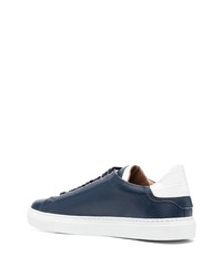 dunkelblaue Leder niedrige Sneakers von Billionaire