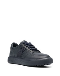 dunkelblaue Leder niedrige Sneakers von Baldinini