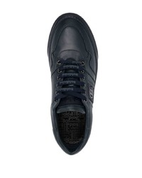 dunkelblaue Leder niedrige Sneakers von Baldinini