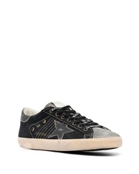 dunkelblaue Leder niedrige Sneakers von Golden Goose