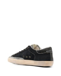 dunkelblaue Leder niedrige Sneakers von Golden Goose