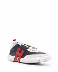 dunkelblaue Leder niedrige Sneakers von Hogan