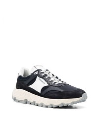 dunkelblaue Leder niedrige Sneakers von Woolrich