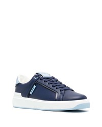 dunkelblaue Leder niedrige Sneakers von Balmain