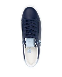 dunkelblaue Leder niedrige Sneakers von Balmain