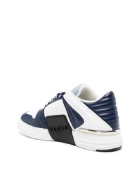 dunkelblaue Leder niedrige Sneakers von Philipp Plein