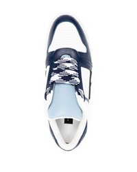 dunkelblaue Leder niedrige Sneakers von Philipp Plein