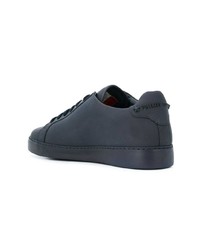 dunkelblaue Leder niedrige Sneakers von Philipp Plein