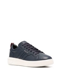 dunkelblaue Leder niedrige Sneakers von Bally