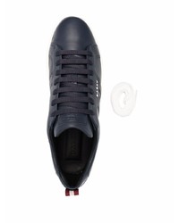 dunkelblaue Leder niedrige Sneakers von Bally