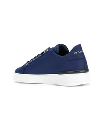 dunkelblaue Leder niedrige Sneakers von Philipp Plein