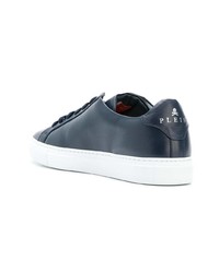 dunkelblaue Leder niedrige Sneakers von Philipp Plein