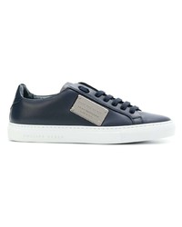 dunkelblaue Leder niedrige Sneakers von Philipp Plein