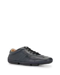 dunkelblaue Leder niedrige Sneakers von Bally