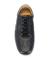 dunkelblaue Leder niedrige Sneakers von Bally