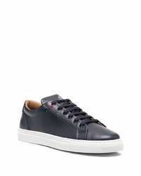 dunkelblaue Leder niedrige Sneakers von Manuel Ritz