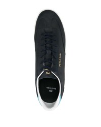 dunkelblaue Leder niedrige Sneakers von PS Paul Smith