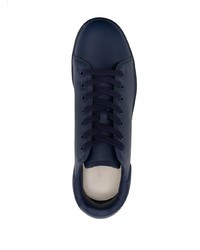 dunkelblaue Leder niedrige Sneakers von Raf Simons