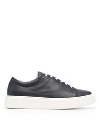 dunkelblaue Leder niedrige Sneakers von Low Brand