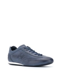 dunkelblaue Leder niedrige Sneakers von Hogan