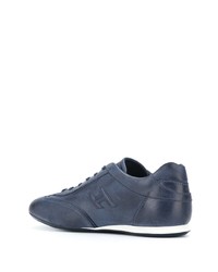 dunkelblaue Leder niedrige Sneakers von Hogan