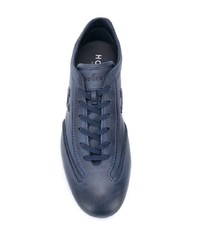 dunkelblaue Leder niedrige Sneakers von Hogan