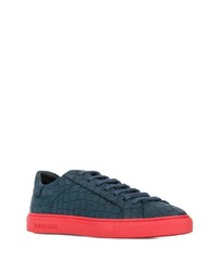 dunkelblaue Leder niedrige Sneakers von Hide&Jack