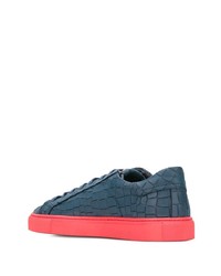 dunkelblaue Leder niedrige Sneakers von Hide&Jack