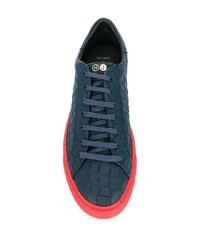 dunkelblaue Leder niedrige Sneakers von Hide&Jack