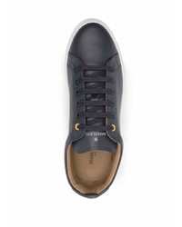 dunkelblaue Leder niedrige Sneakers von Manuel Ritz