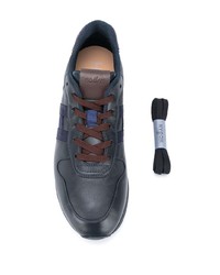 dunkelblaue Leder niedrige Sneakers von Hogan