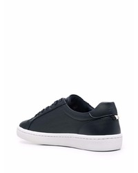 dunkelblaue Leder niedrige Sneakers von BOSS