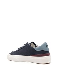 dunkelblaue Leder niedrige Sneakers von D.A.T.E