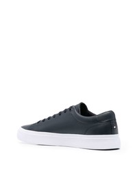 dunkelblaue Leder niedrige Sneakers von Tommy Jeans