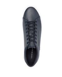 dunkelblaue Leder niedrige Sneakers von Tommy Jeans